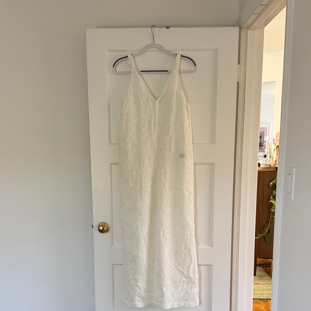 Women's White Eyelet jumpsuit